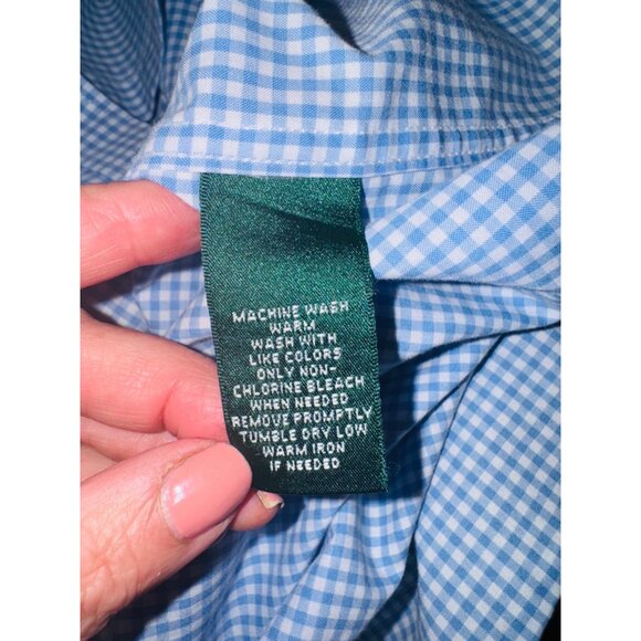 Lauren Ralph Lauren Blue Boxy Button Down Shirt - Picture 8 of 12